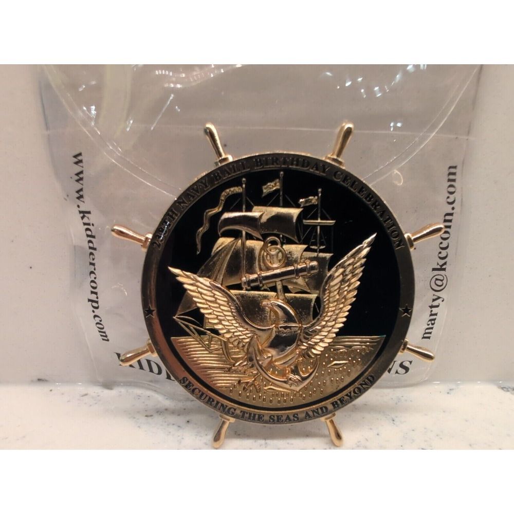 US Navy Challenge Coin 238th Anniversary Ball Ships Wheel - Picture 2 of 11